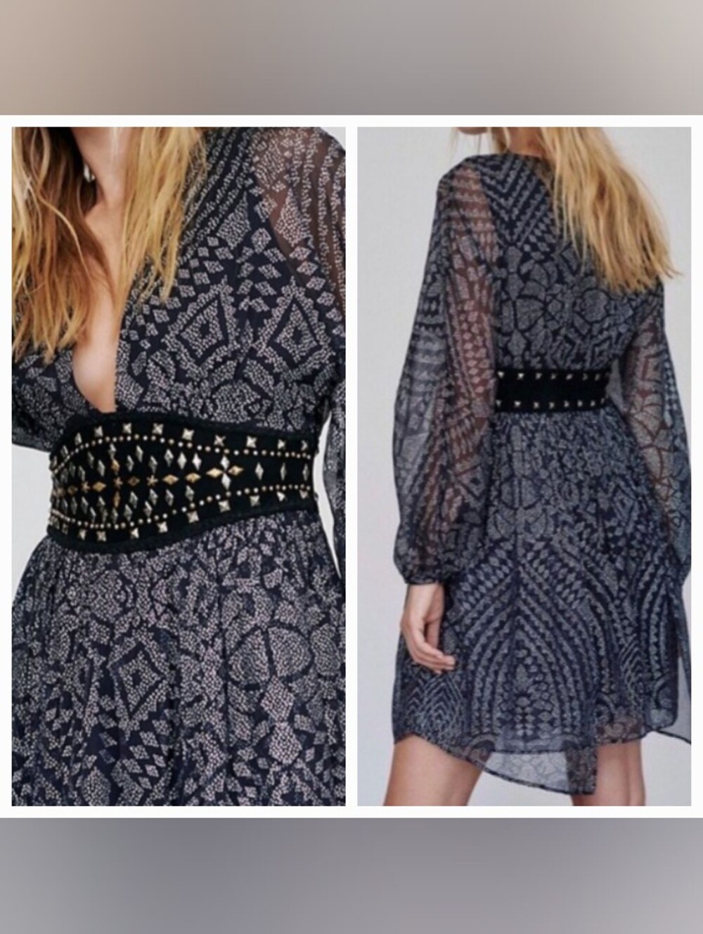 FREE PEOPLE black Moonbelt Mini Dress In Black/metallic Silver 6